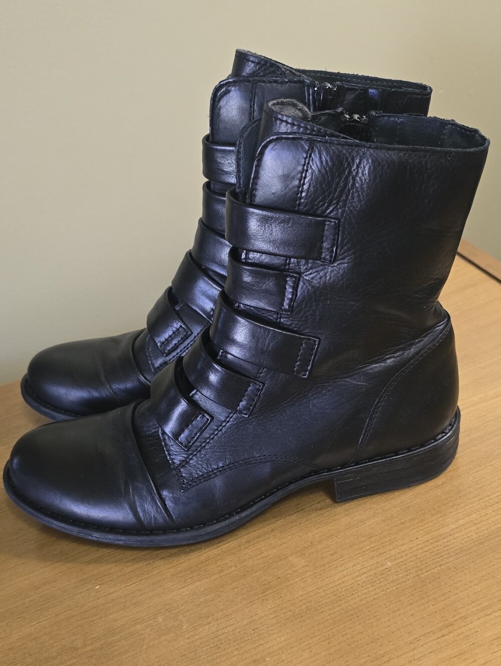 Miz Mooz Leighton Black EU 41/US 9.5-10 Ankle Moto Boots